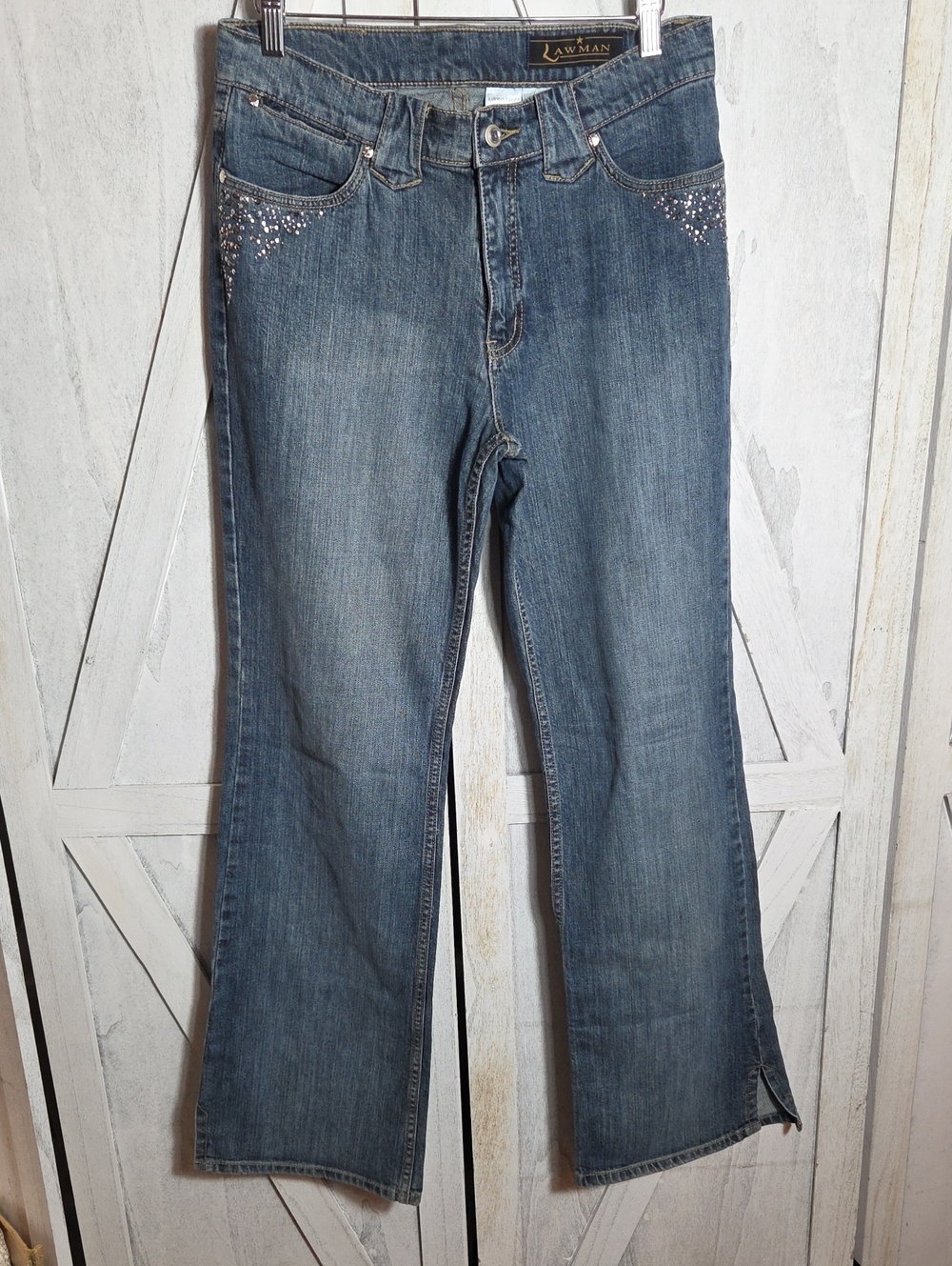 Lawman Western Rhinestone Bootcut Jeans Size 11